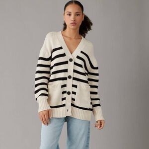 Striped button down cardigan